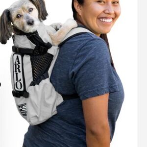 ARLO Gray Hands-Free Dog Carrier Backpack - Comfortable Pet Travel Pack
